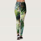 Modern palm laat tropisch abstract design leggings (Achterkant)