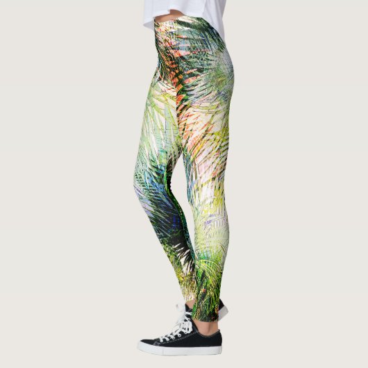 Modern palm laat tropisch abstract design leggings (Links)