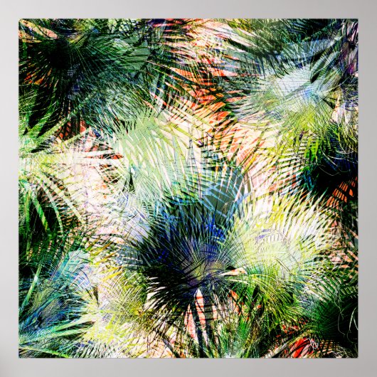 Modern palm laat tropisch abstract design poster (Voorkant)