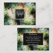 Modern palm laat tropisch abstract design visitekaartje (Voorkant / Achterkant)