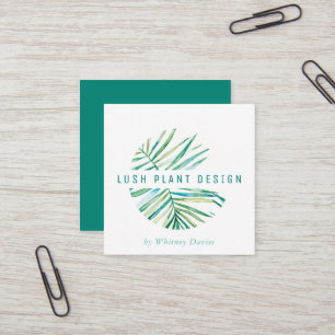 MODERN PALM LEAF LOGO botanische levensvormen groe Vierkante Visitekaartje