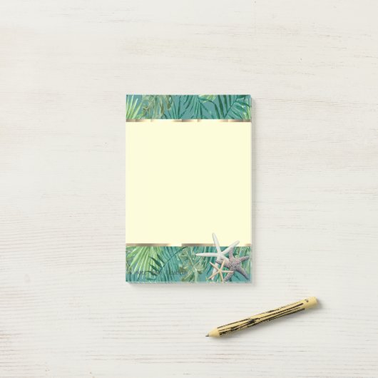 Modern Palm Leaf, Starfish Post-it® Notes (Op bureau)