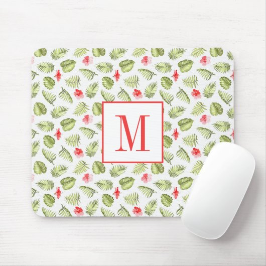 Modern Palm Leaves Monogram Muismat (Met muis)