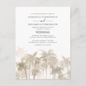 Modern Palm Trees Coastal Wedding Uitnodiging Briefkaart (Voorkant)