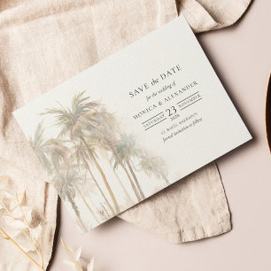 Modern Palm Trees Typografie bewaart de datum Save The Date