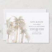 Modern Palm Trees Typografie bewaart de datum Save The Date (Voorkant)