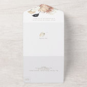 Modern Pampas Boho Floral Tropical Woding All In One Uitnodiging (Buitenkant)