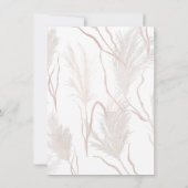 Modern Pampas Grass Script Dried Palms Wedding Kaart (Achterkant)