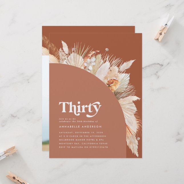 Modern pampas grass terracotta 30 foto's (Voorkant / Achterkant in situ)