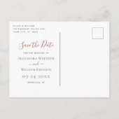 Modern Pampas Grass Terracotta Save the Date Aankondigingskaart (Achterkant)