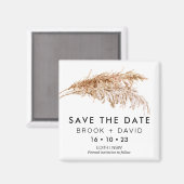 Modern Pampas grass Wedding Save the Date Magnet Magneet (Voorkant / Achterkant)