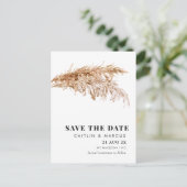 Modern Pampas Wedding Save The Date Briefkaart (Staand voorkant)