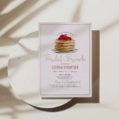 Modern Pancakes Bridal Brunch Shower Roos Gold Folie Uitnodiging