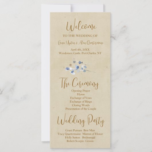 Modern Pansy Wedding Programma (Voorkant)