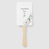 Modern Pansy Wedding Programma Handwaaier (Achterkant)