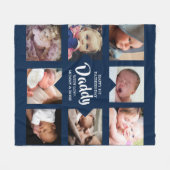 Modern papa Photo Collage Fleece Deken (Voorkant (Horizontaal))
