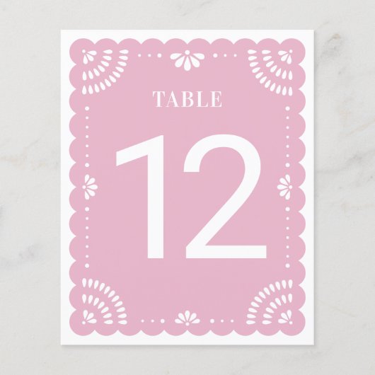 Modern Papel Picado Tafelnummer, Lavendel (Voorkant)