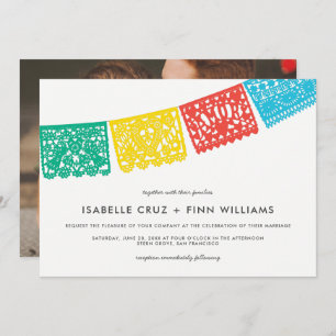 Modern Papel Picado   Uitnodiging tot weddenschapp