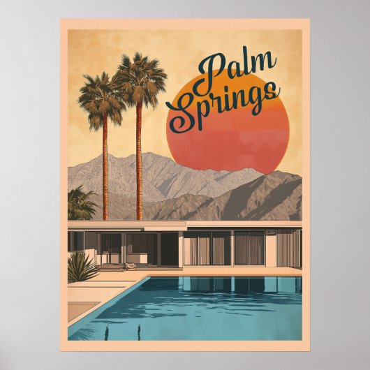 Modern paradijs uit het midden van de eeuw: Palm S Poster (Voorkant)
