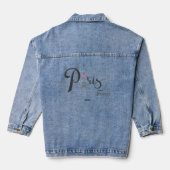 Modern PARIJS, Eiffeltoren Roze Boog Ontwerp Chiqu Denim Jacket (Achterkant)