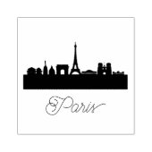 Modern Parijs, Frankrijk Stad | gestileerde skylin Rubberstempel (Afrduk)