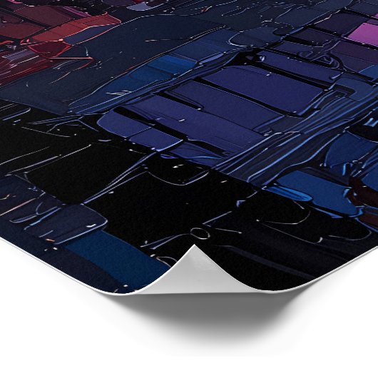 Modern Paris Skyline - Poster romantique de Paris (Coin)