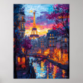 Modern Paris Skyline - Poster romantique de Paris (Devant)