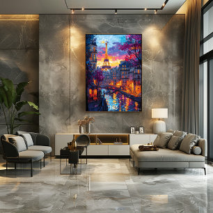 Modern Paris Skyline - Poster romantique de Paris