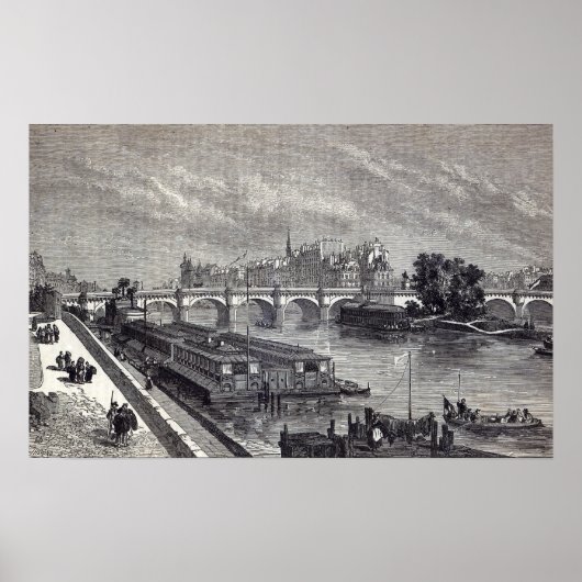Modern Paris: The Pont Neuf, 1845 Poster (Voorkant)
