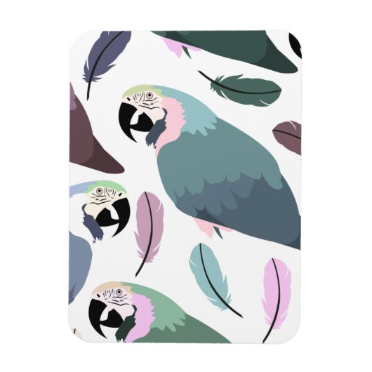 Modern Parrots Tropical Pattern  Magneet (Verticaal)