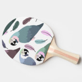 Modern Parrots Tropical Pattern  Tafeltennisbatje (Zijkant)