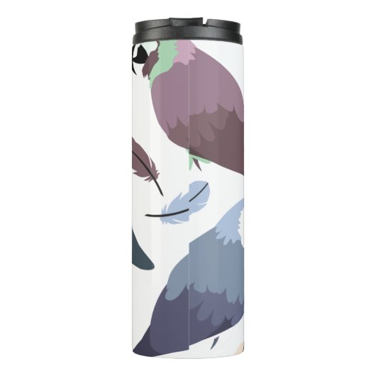 Modern Parrots Tropical Pattern  Thermosbeker (Achterkant)