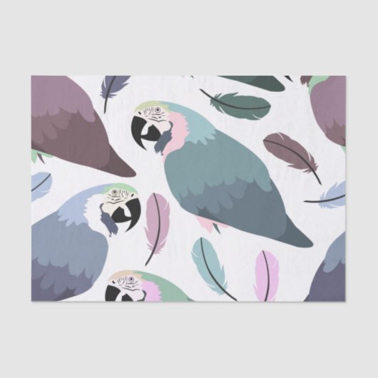 Modern Parrots Tropical Pattern  Tissuepapier (Voorkant)