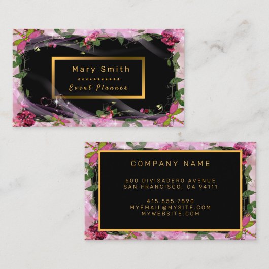 Modern Party Gold Ajouter votre Carte de visite de (Devant / Derrière)