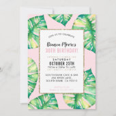 MODERN PARTY INVITATION monstère tropicale feuille (Devant)