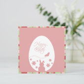 Modern Pasen Ei Pastel Roze Kaart (Staand voorkant)