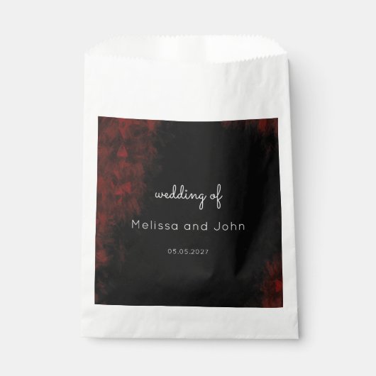 Modern Passionate Red'n Black Wedding Design Bedankzakje (Voorkant)