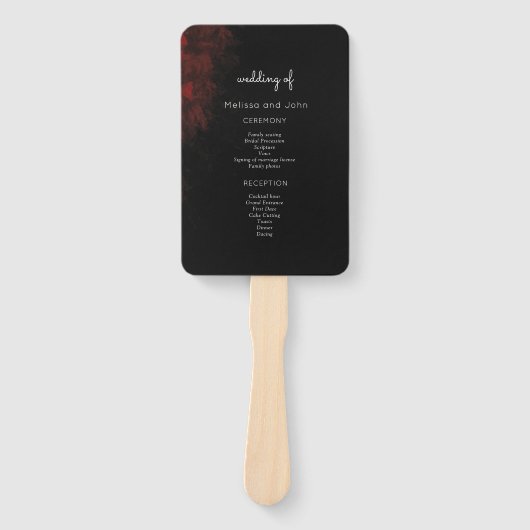 Modern Passionate Red'n Black Wedding Design Handwaaier (Voorkant)