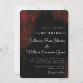 Modern Passionate Red'n Black Wedding Invitation Kaart (Voorkant)