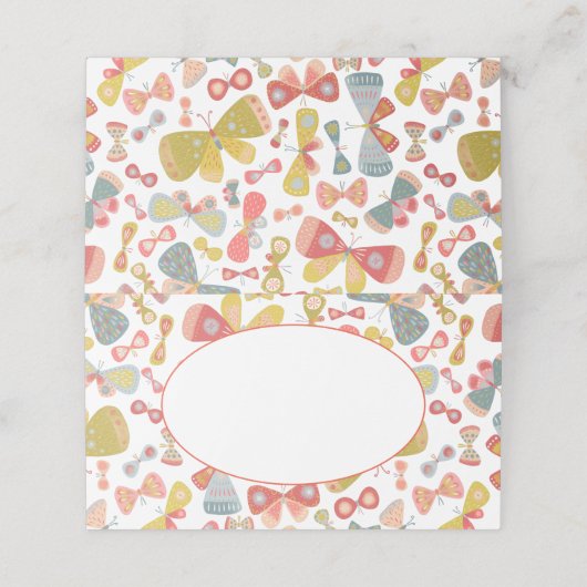 Modern pasteel grafisch vlinderpatroon (Buitenkant ongevouwen)