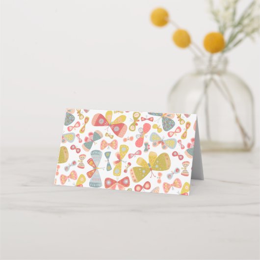 Modern pasteel grafisch vlinderpatroon (Achterkant)