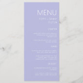 Modern pastel blauw bruiloft diner menu (Voorkant)