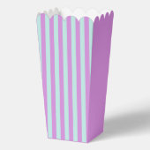 Modern Pastel Blauwgroen Roze Strepen Popcorn Favo Bedankdoosjes (Achterkant)