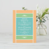 Modern pastel blok - Tropische kleuren - bruiloft Menu (Staand voorkant)