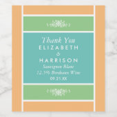 Modern pastel blok - Tropische kleuren - bruiloft Wijn Etiket (Enkel label)