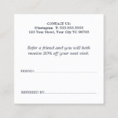 Modern Pastel Blue Bold Salon Referral Kaart (Achterkant)