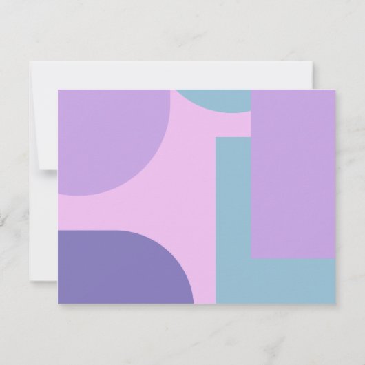 Modern Pastel Blue Paars Retro Abstract huwelijk RSVP Kaartje (Achterkant)