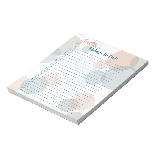 Modern Pastel Bubbles Bride's Things to Do List Notitieblok (Gedraaid)