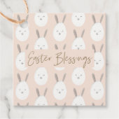 Modern Pastel Bunny Egg Pattern | Pasgeborenen Bedankjes Labels (Voorkant)