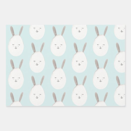 Modern Pastel Bunny Egg Pattern | Pasgeborenen Inpakpapier Vel (Voorkant 2)